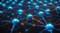 Digital Network Connection Nodes Structure, Abstract Technology Background Royalty Free Stock Photo