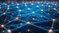 Digital Network Connection Structure With Glowing Nodes, Data Flow, Technology Concept Royalty Free Stock Photo
