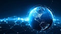 Digital network connection of the world, global communication, technology, and data transfer Royalty Free Stock Photo