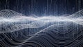 Digital Network Data Flow with Wavy Lines and Vertical Connections abstract technology Royalty Free Stock Photo