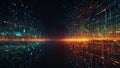 A digital network of data and information, flowing through a virtual world, creating a complex and interconnected web. Royalty Free Stock Photo