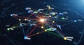 Digital Network Data Visualization Showing Connections Royalty Free Stock Photo