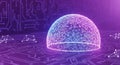 Digital Network Dome Protecting Futuristic Circuit Board Technology Royalty Free Stock Photo