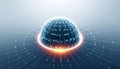 Digital Network Dome Protecting Global Data Royalty Free Stock Photo