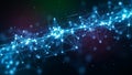 Digital network of glowing blue nodes and lines representing data connections and technology Keywords: technology Royalty Free Stock Photo