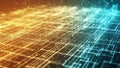 Digital Network of Glowing Orange and Blue Lines and Particles technology data Royalty Free Stock Photo
