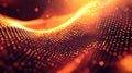 Digital network glowing particles wave flowing abstract background Royalty Free Stock Photo