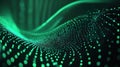 Digital network grid forming dynamic particle wave Royalty Free Stock Photo
