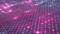 Digital network grid with glowing pink and blue lights in a futuristic abstract pattern technology Royalty Free Stock Photo