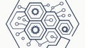 Digital Network Hexagon Circuit Design, vector design Generative AI Royalty Free Stock Photo