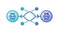 Digital network hub, interconnected data flow. vector design Generative AI Royalty Free Stock Photo