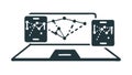 Digital Network Integration. Laptop with Connected Devices. vector design Generative AI Royalty Free Stock Photo