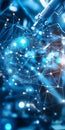 Digital Network of Interconnected Lines and Dots Royalty Free Stock Photo