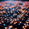 Network of interconnected nodes and lines creates a complex geometric Royalty Free Stock Photo