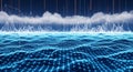 Digital Network Landscape Abstract Data Flow, Cloud Computing, Big Data Analysis Royalty Free Stock Photo