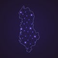 Digital network map of Albania. Abstract connect line and dot Royalty Free Stock Photo