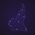 Digital network map of Cameroon. Abstract connect line and dot