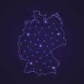 Digital network map of Germany. Abstract connect line and dot