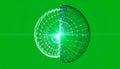 Digital Network Sphere on Green Screen Background Royalty Free Stock Photo