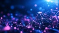 Digital network structure with glowing nodes