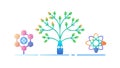 Digital Network Tree Connection Technology Icon, vector design Generative AI Royalty Free Stock Photo