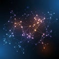 Digital network visualization featuring interconnected nodes and Royalty Free Stock Photo