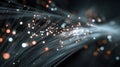 Digital networking with modern fiber optic cables, showcasing vibrant light trails and sense of connectivity Royalty Free Stock Photo