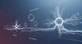 Digital neural network connecting data points and ideas in abstract futuristic interface Royalty Free Stock Photo