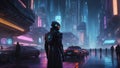 Digital Nocturne: Cyberpunk Hacker\'s Midnight Ballet. Generative AI