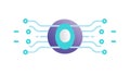 Digital Node: Abstract Connection Point for Data Flow, vector design Generative AI Royalty Free Stock Photo