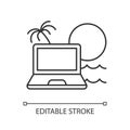 Digital nomad linear icon