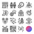 Digital nomad outline icons