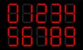 Digital numbers digits vector display