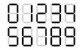 Digital numbers digits vector display Royalty Free Stock Photo