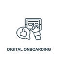 Digital Onboarding icon. Monochrome simple Talent Development icon for templates, web design and infographics