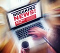 Digital Online Breaking News Headline Concept Royalty Free Stock Photo