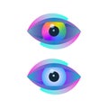 Digital optical icons with eyeballs