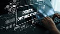 Digital Optimization Technology Concept for Business Growth and Strategy in Modern Computing Environment. Asymptotic Royalty Free Stock Photo