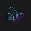 Digital oratory gradient vector icon for dark theme