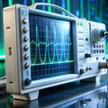 A digital oscilloscope showcasing various waveforms in action, demonstrating its ability to analyze electrical signals with