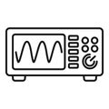 Digital oscilloscope showing sinusoidal signal icon