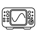 Digital oscilloscope showing sinusoidal signal on screen