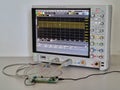 Digital oscilloscope for signal analysis in electronics Royalty Free Stock Photo