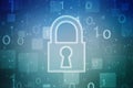 Technology security concept. Modern safety digital background.Digital Padlock on abstract technology background, Royalty Free Stock Photo
