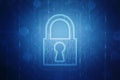 Technology security concept. Modern safety digital background.Digital Padlock on abstract technology background, Royalty Free Stock Photo