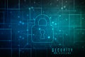 Technology security concept. Modern safety digital background.Digital Padlock on abstract technology background, Royalty Free Stock Photo