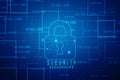 Technology security concept. Modern safety digital background. Digital Padlock on abstract technology background, Royalty Free Stock Photo