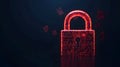 Digital padlock composed of binary code, representing cybersecurity and data protection in the technological era Royalty Free Stock Photo
