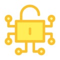 Digital padlock icon in flat style. Electronic lock sign. Cybersecurity concept Royalty Free Stock Photo