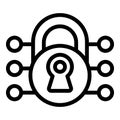 Digital padlock icon outline vector. Server system